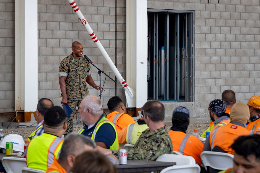 MCAS Miramar and Harper Construction participate in a Topping Out Ceremony