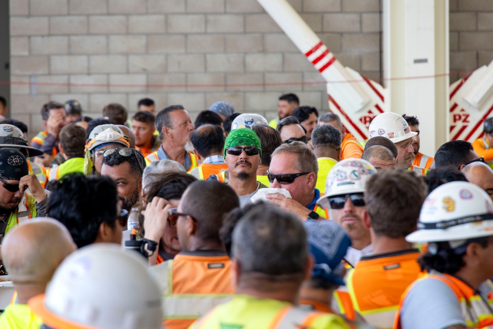 MCAS Miramar and Harper Construction participate in a Topping Out Ceremony