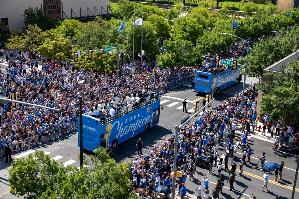 RS OKC Marines attend OKC Thunder Champions Parade