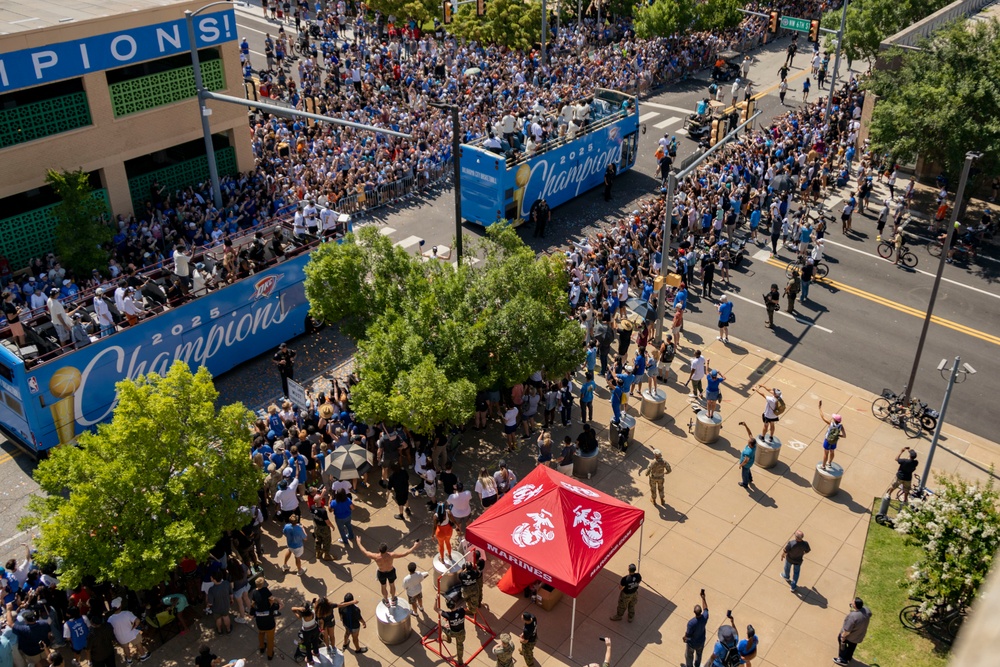 RS OKC Marines attend OKC Thunder Champions Parade