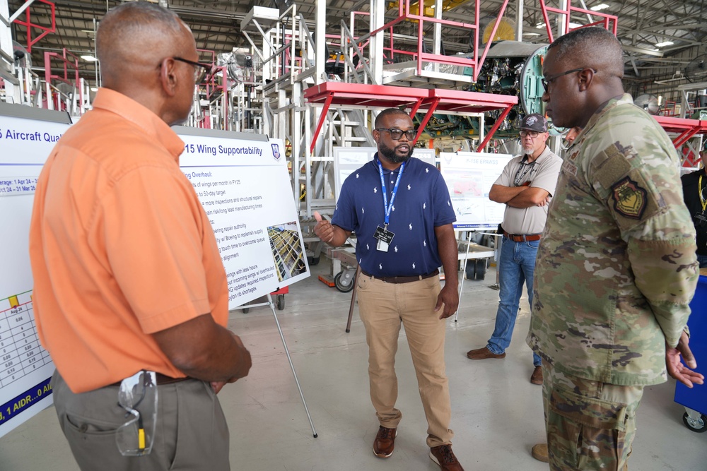 Air Force Sustainment Center command team tours Warner Robins Air Logistics Complex