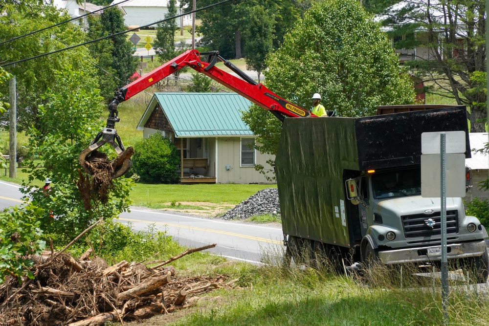 Waterway debris removal continues in Mitchell County, North Carolina