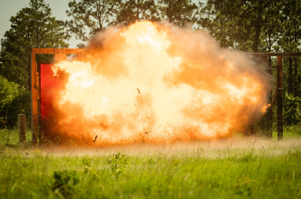 1222nd Engineer Company conducts claymore and linear charge detonation