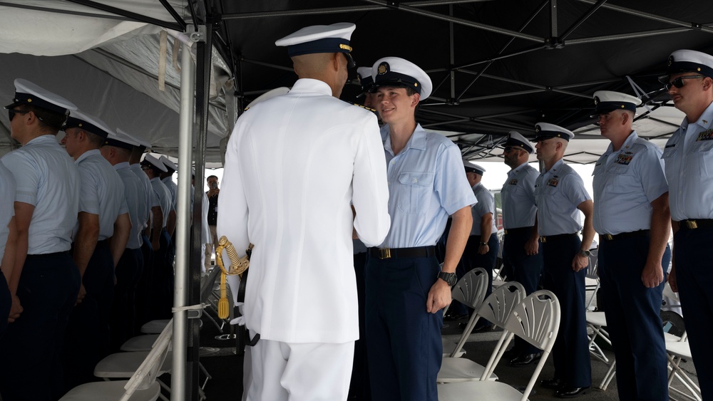 The U.S. Coast Guard Cutter Hamilton conducts change of command ceremony