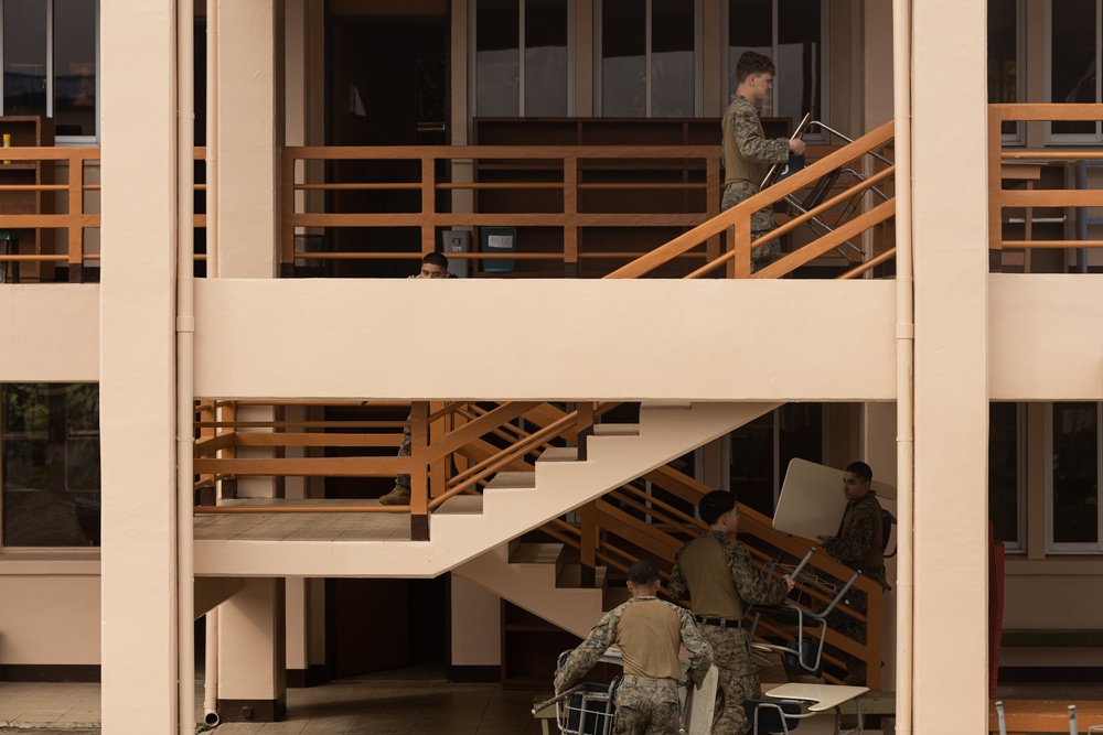 Koa Moana 25 Marines Help Reorganize Classrooms after Pacific Mini Games