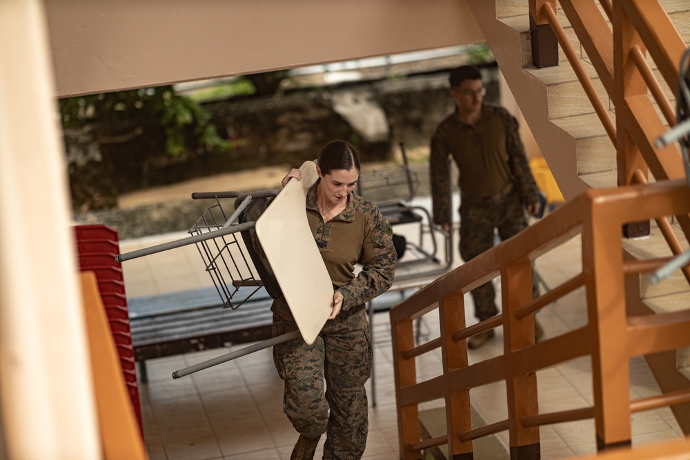 Koa Moana 25 Marines Help Reorganize Classrooms after Pacific Mini Games