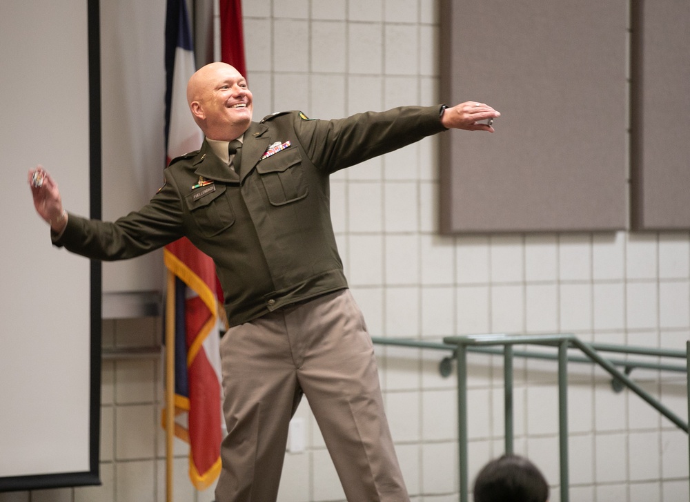 Brigadier General Shawn Fuellenbach addresses Freedom Academy delegates