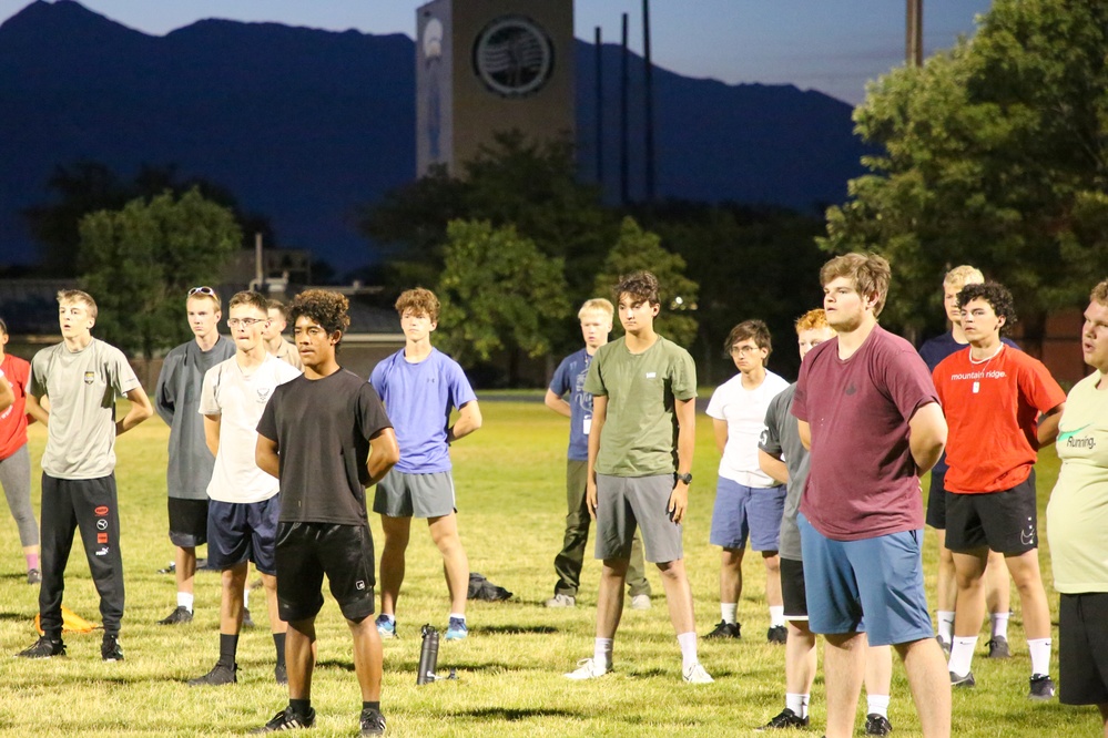 Freedom Academy delegates learn Army exercise drills