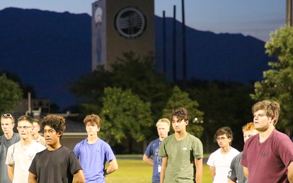 Freedom Academy delegates learn Army exercise drills
