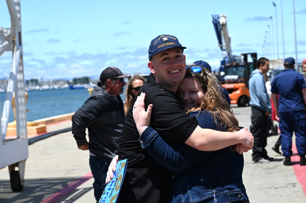 U.S. Coast Guard Cutter Munro (WMSL 755) returns to home port