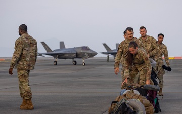U.S. Airmen with 177th Fighter Wing and 437th Airlift Wing land at MCAS Iwakuni for exercise Resolute Force Pacific