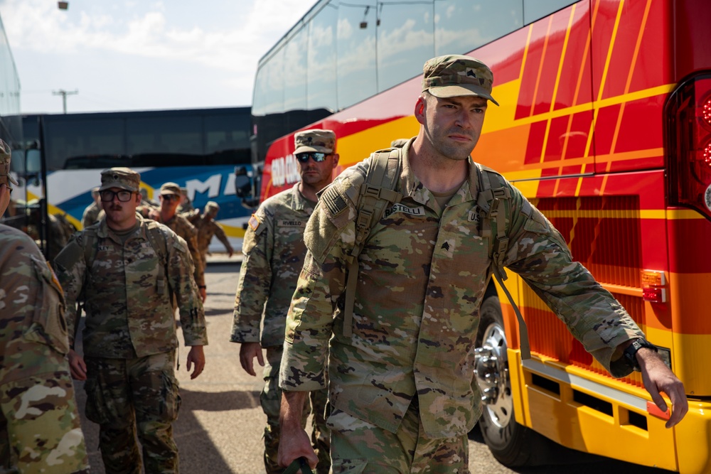 National Guard Units arrive at the National Training Center