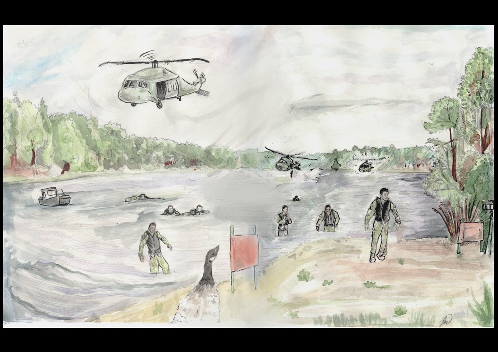 Army Best Squad Competition 2024: Helocast [Traditional illustration]