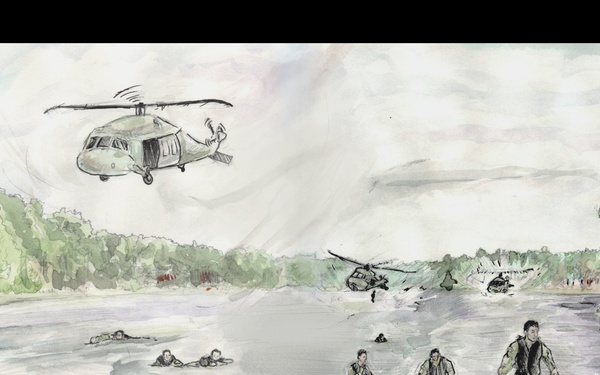 Army Best Squad Competition 2024: Helocast [Traditional illustration]