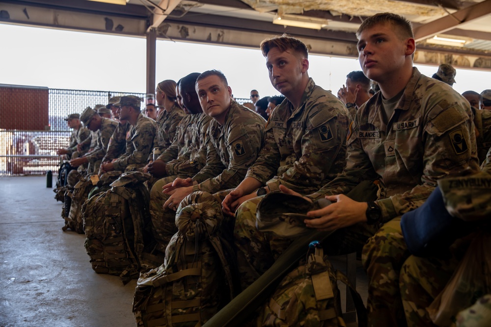 National Guard Units arrive at the National Training Center