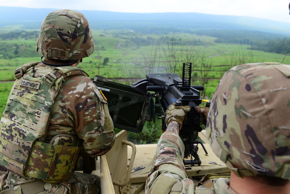 National Guard MPs fire Mark 19 grenade launchers National Guard MPs fire Mark 19 grenade launchers