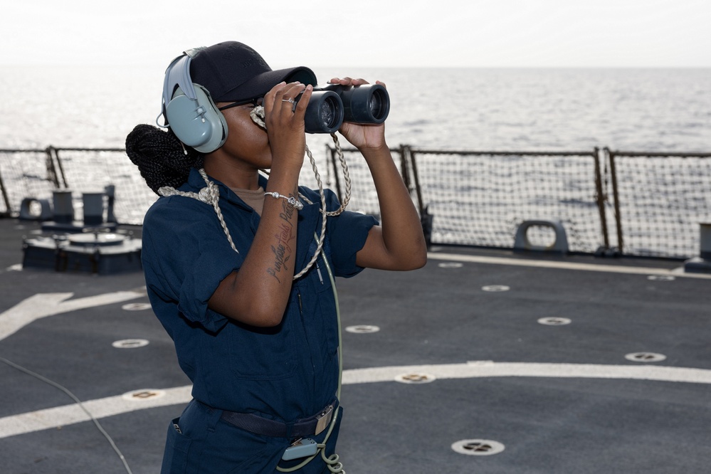 Curtis Wilbur Sailor Stands Lookout