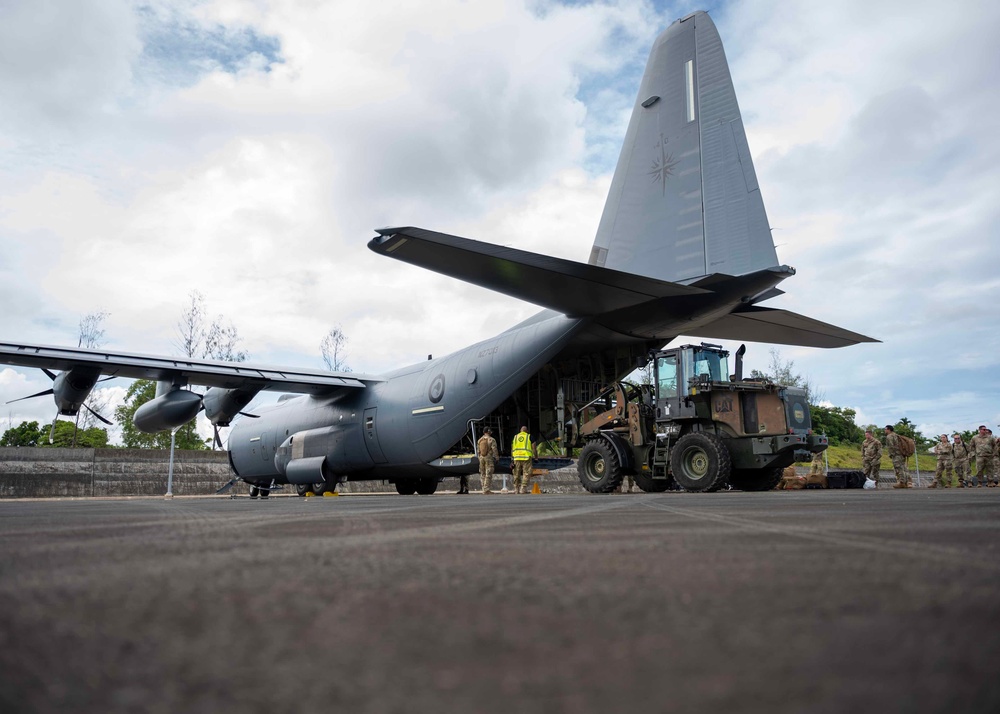 The 36th CRS receives personnel and supplies