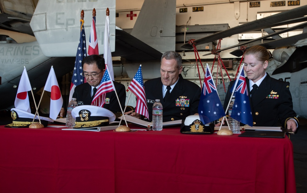 USS America (LHA 6) Hosts Trilateral Terms of Reference Signing in Brisbane