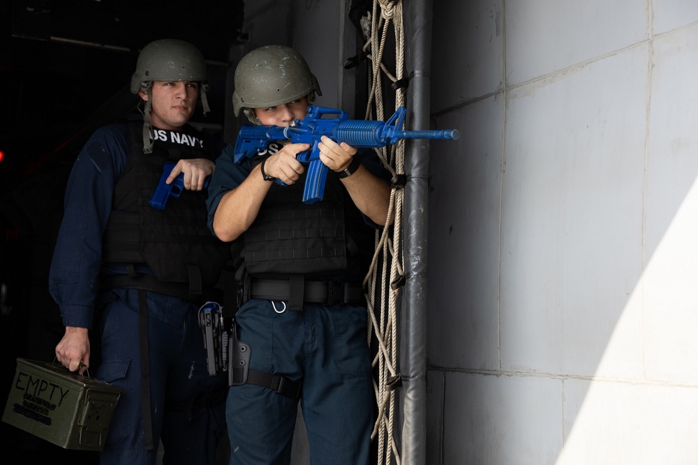 Curtis Wilbur Conduct Anti-Terrorism Drill