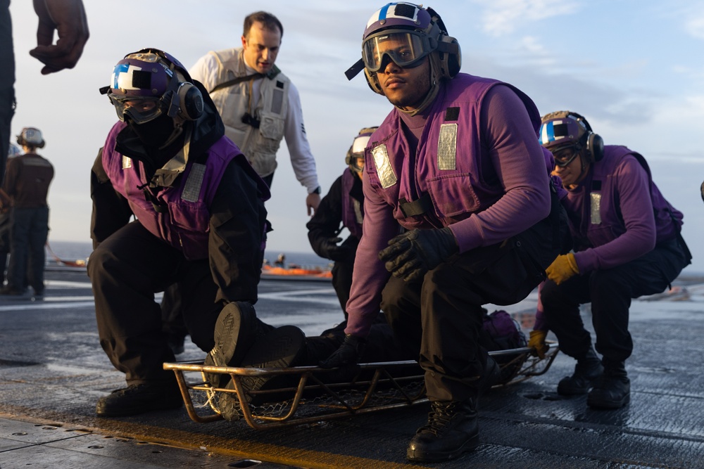 USS Gerald R. Ford (CVN 78) Conducts Flight Deck Firefighting Drills