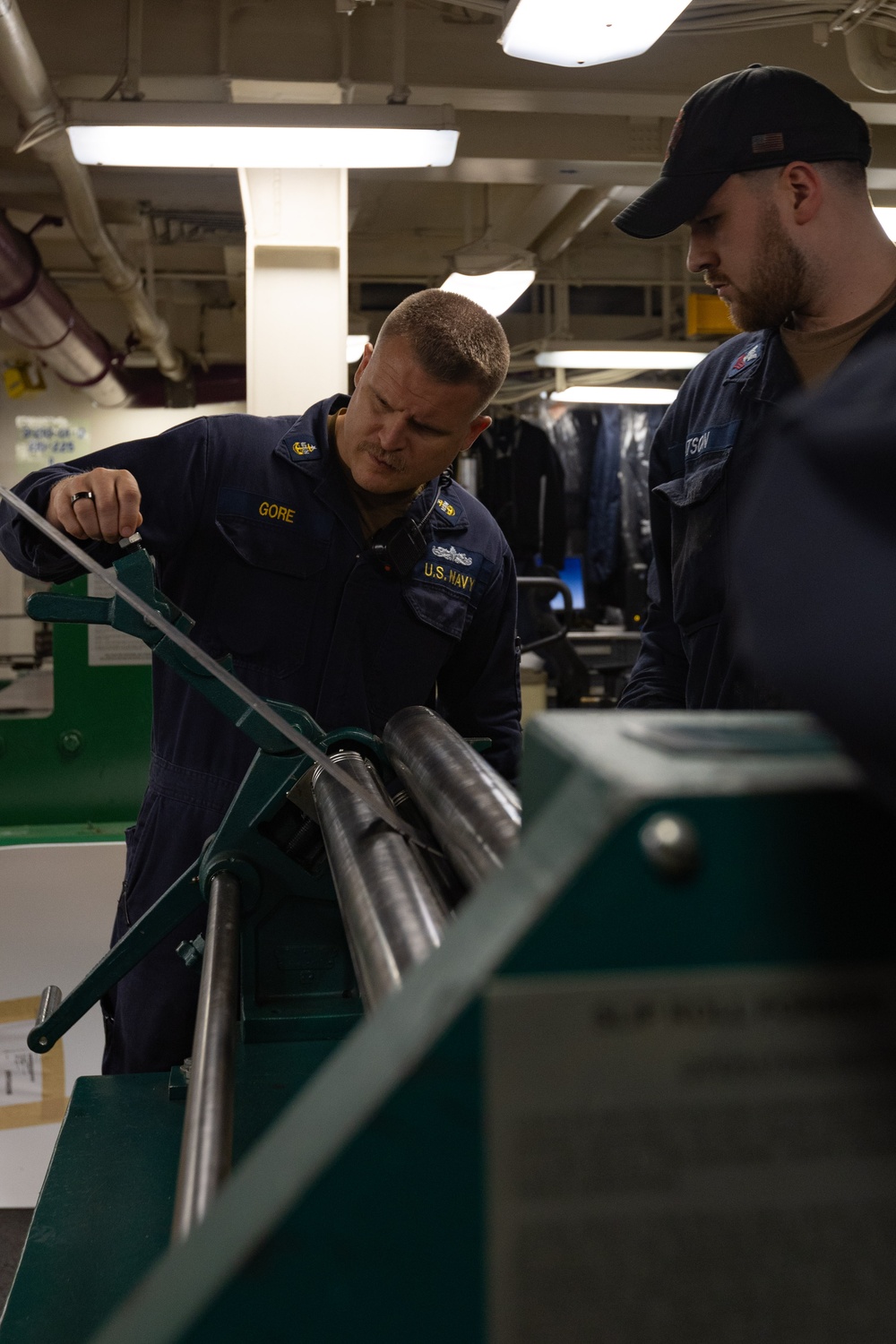 USS Gerald R. Ford (CVN 78) Hull Maintenance Technicians Conduct Training