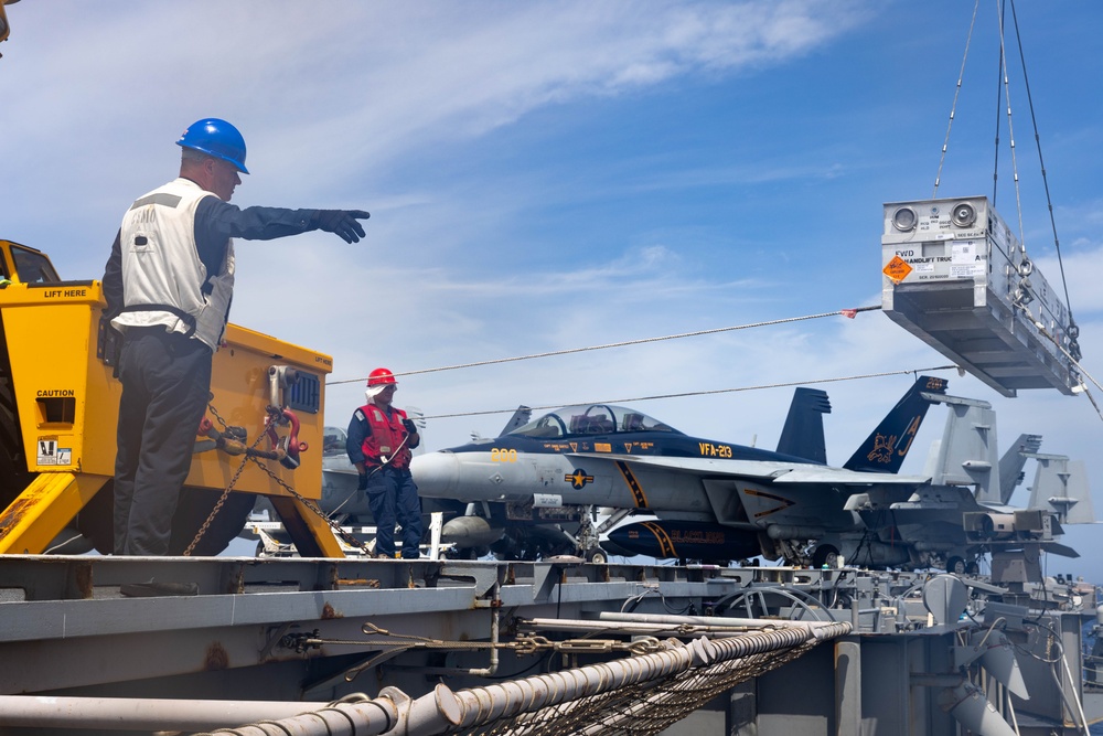 USS Gerald R. Ford (CVN 78) Conducts RAM and Evolved Sea Sparrow Missile Upload