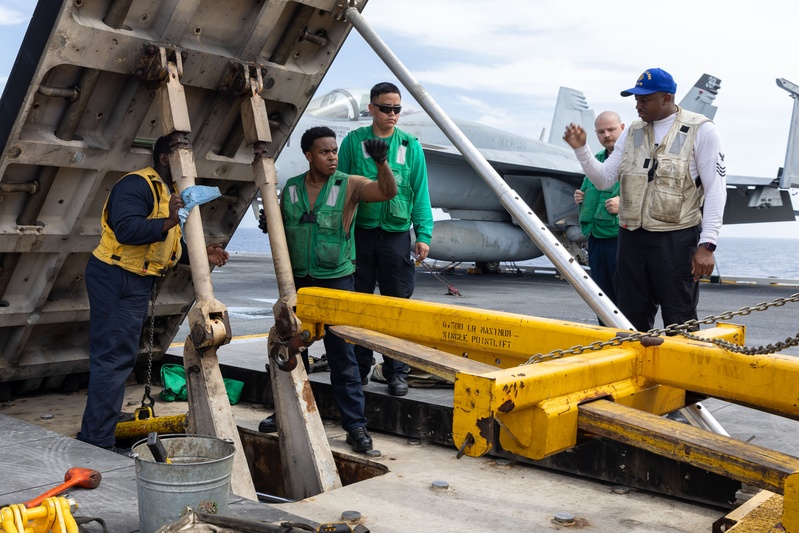 USS Gerald R. Ford (CVN 78) Sailors Conduct JBD Maintenance