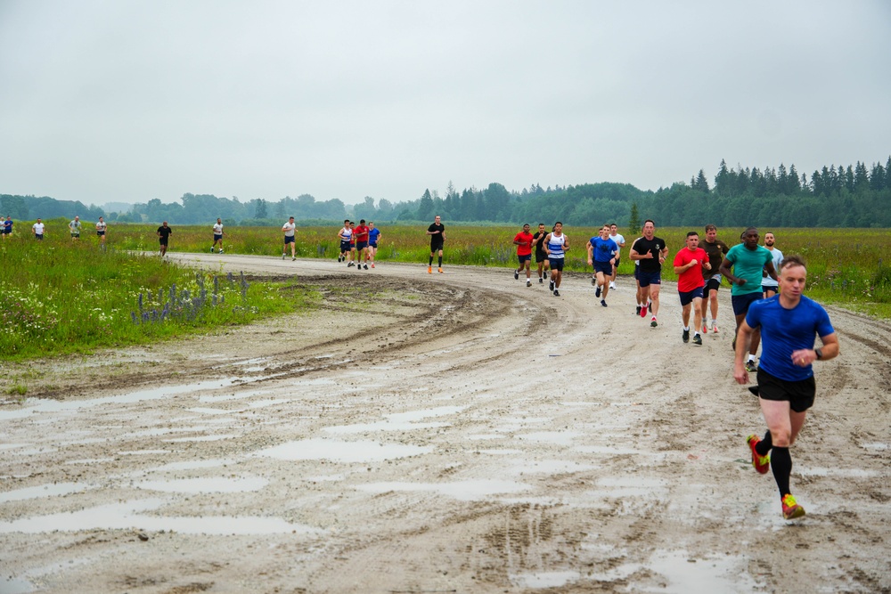 Allied Forces Run with French Military on Bastille Day