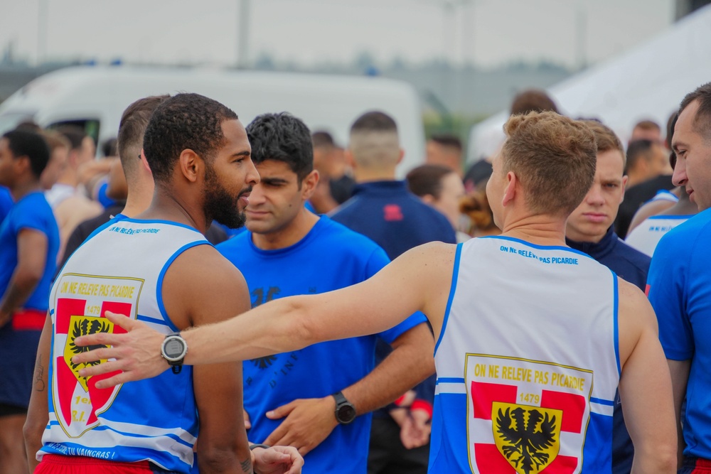 Allied Forces Run with French Military on Bastille Day