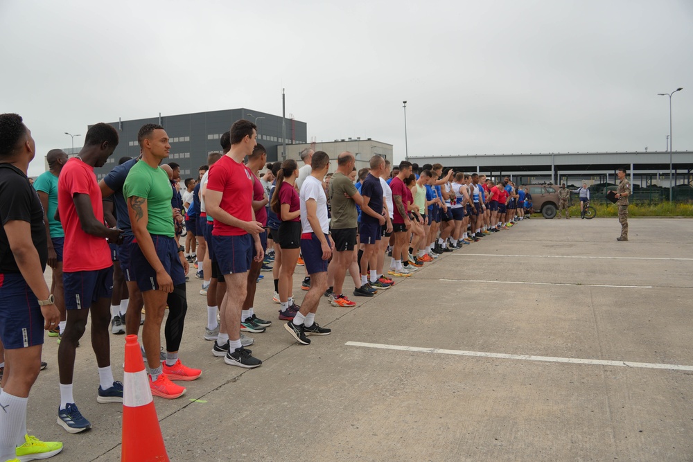 Allied Forces Run with French Military on Bastille Day