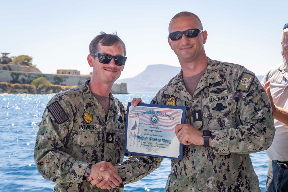 MAC Joseph Powers Reenlists at NSA Souda Bay