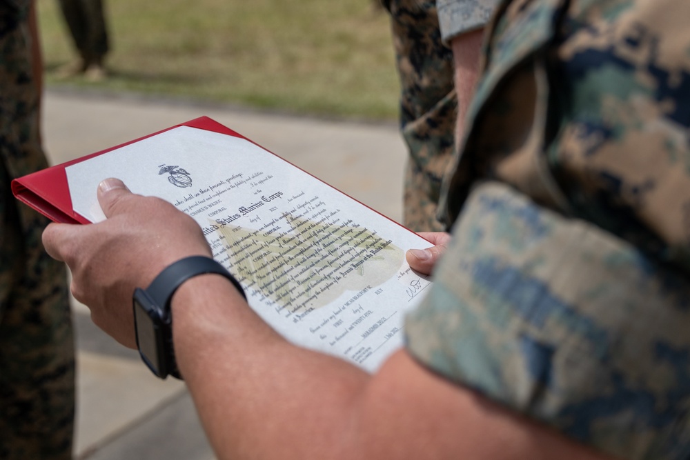 Cpl. Bolduc Promotion