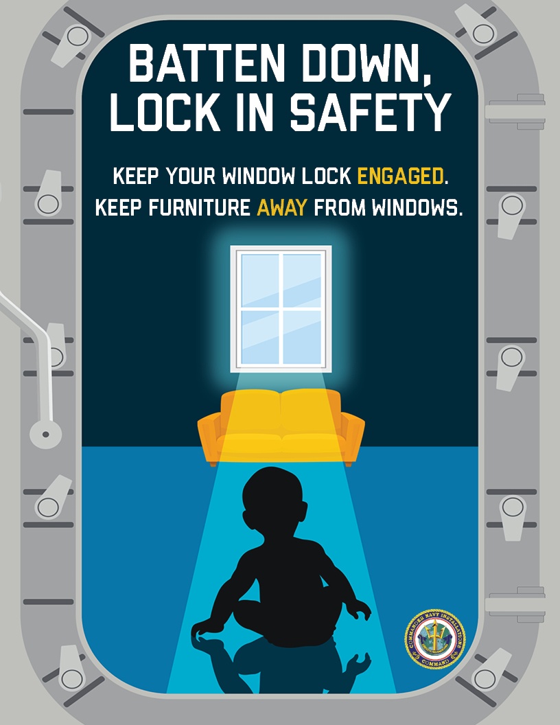 Window Lock Safety Poster - Batten Down