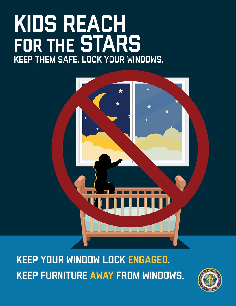 Window Lock Safety Poster - Reach for the Stars