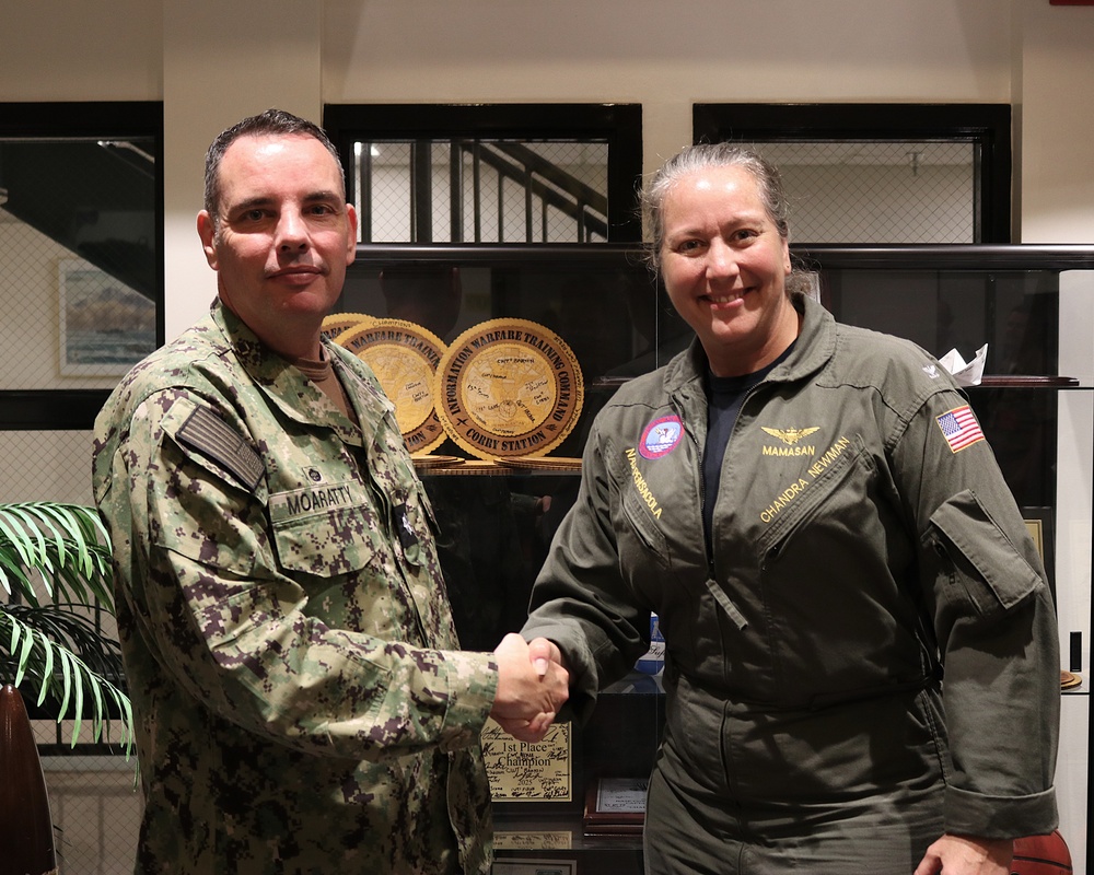 Captain Newman, Commander, Naval Air Station Pensacola, Visits Navy Information Operations Command Pensacola