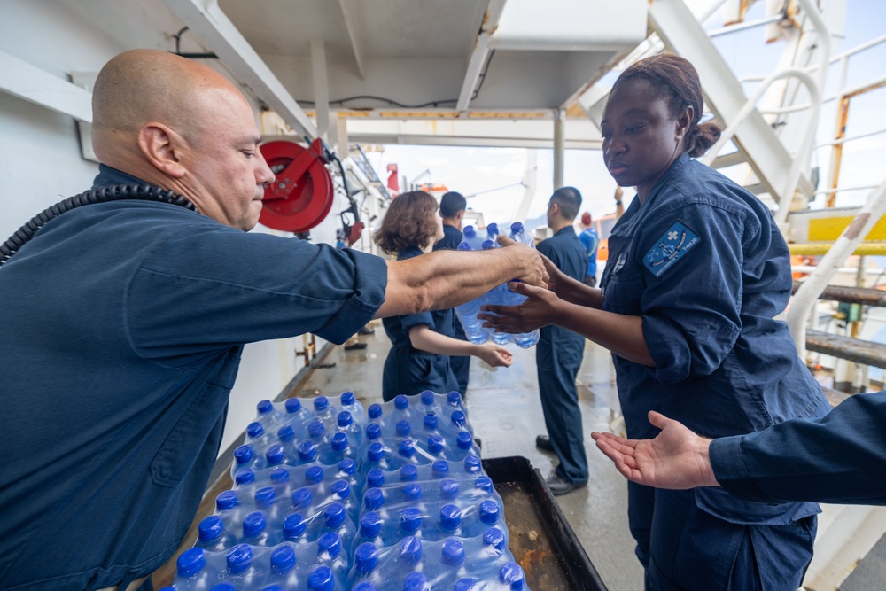 Dominican Republic Partients Board USNS Comfort CP25