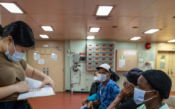 Dominican Republic Partients Board USNS Comfort CP25