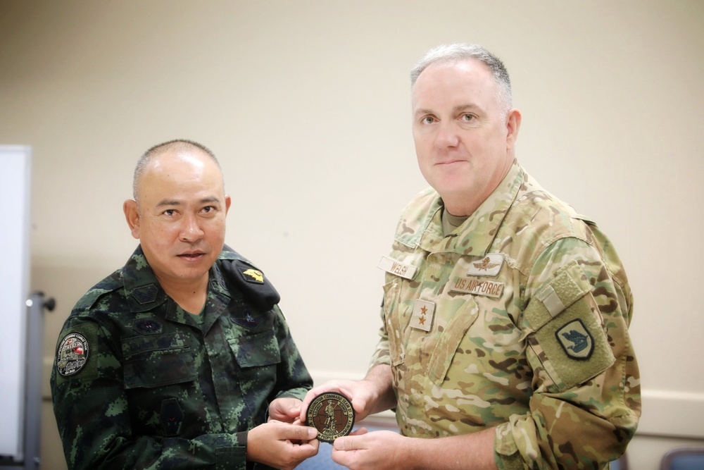Maj. Gen. Welsh Trades Patches with Thai Military Leaders at Raven Focus 2025