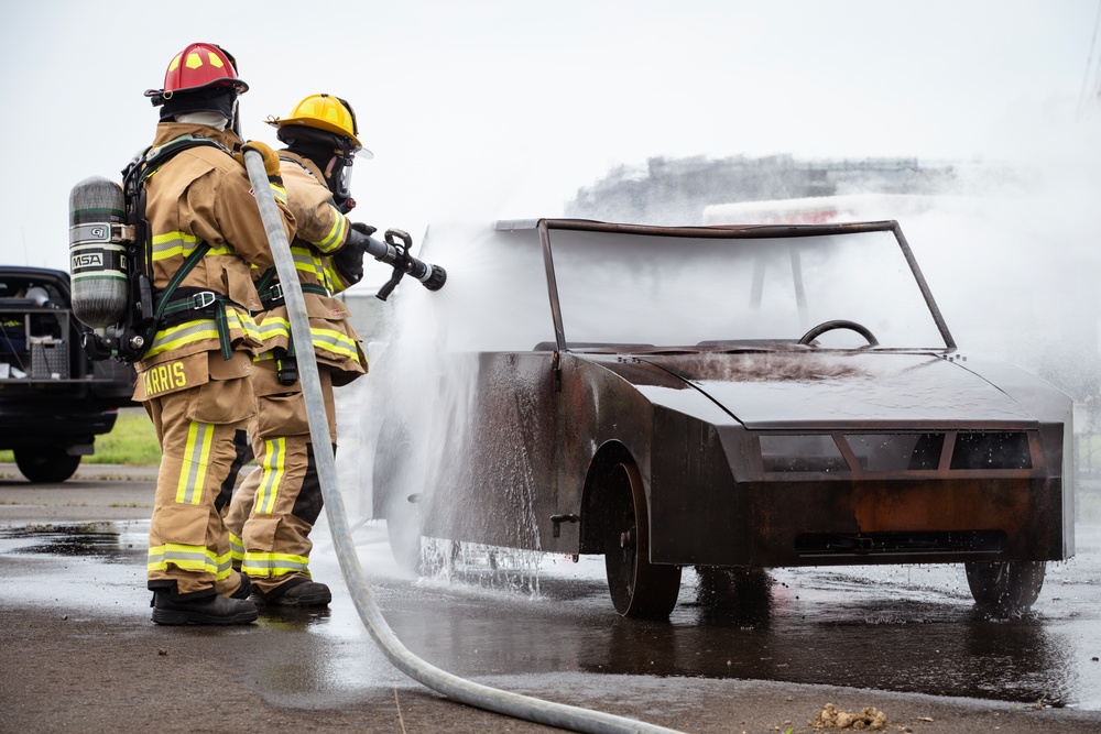 169th CES firefighters complete vehicle burn training