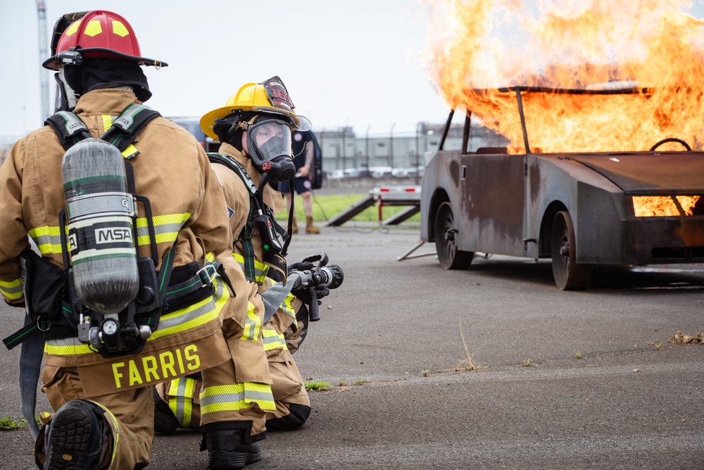 169th CES firefighters complete vehicle burn training