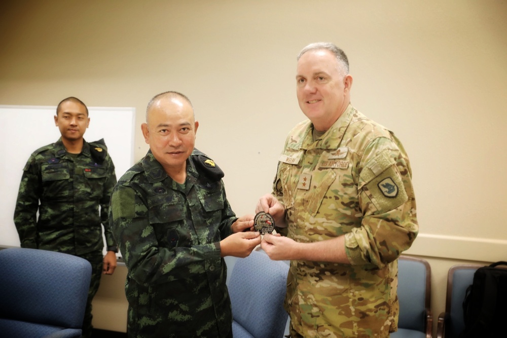 Maj. Gen. Welsh Trades Patches with Thai Military Leaders at Raven Focus 2025