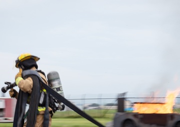 169th CES firefighters complete vehicle burn training