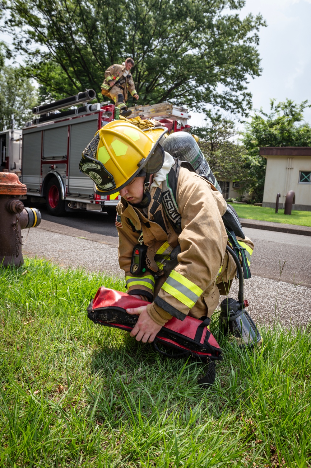 169th CES firefighters complete structure fire training at Yokota AFB, Japan