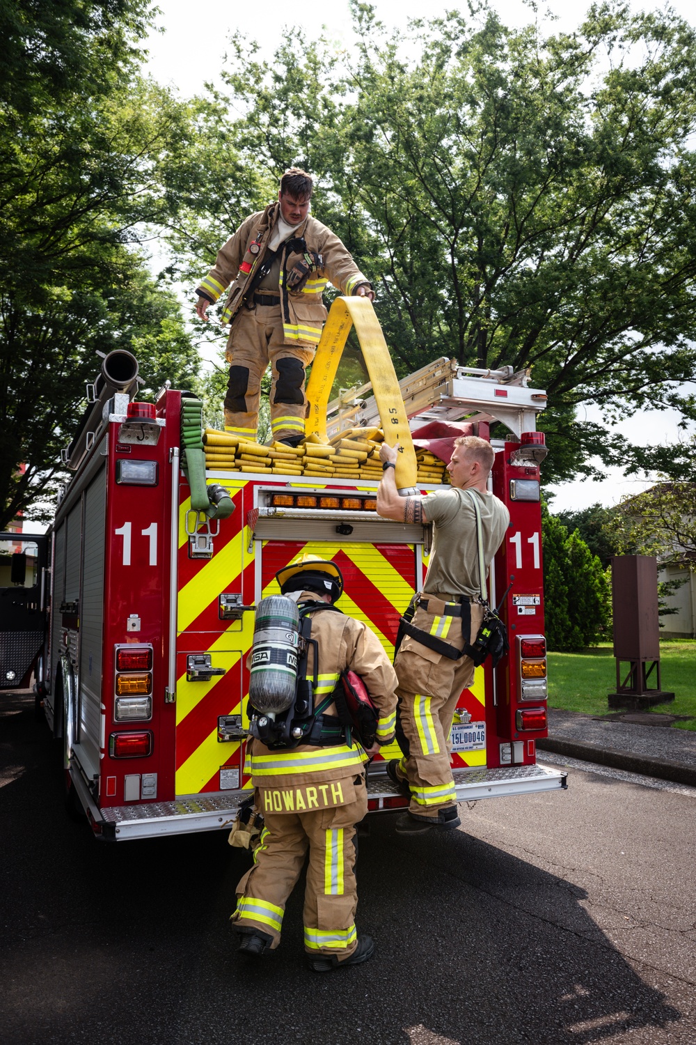 169th CES firefighters complete structure fire training at Yokota AFB, Japan