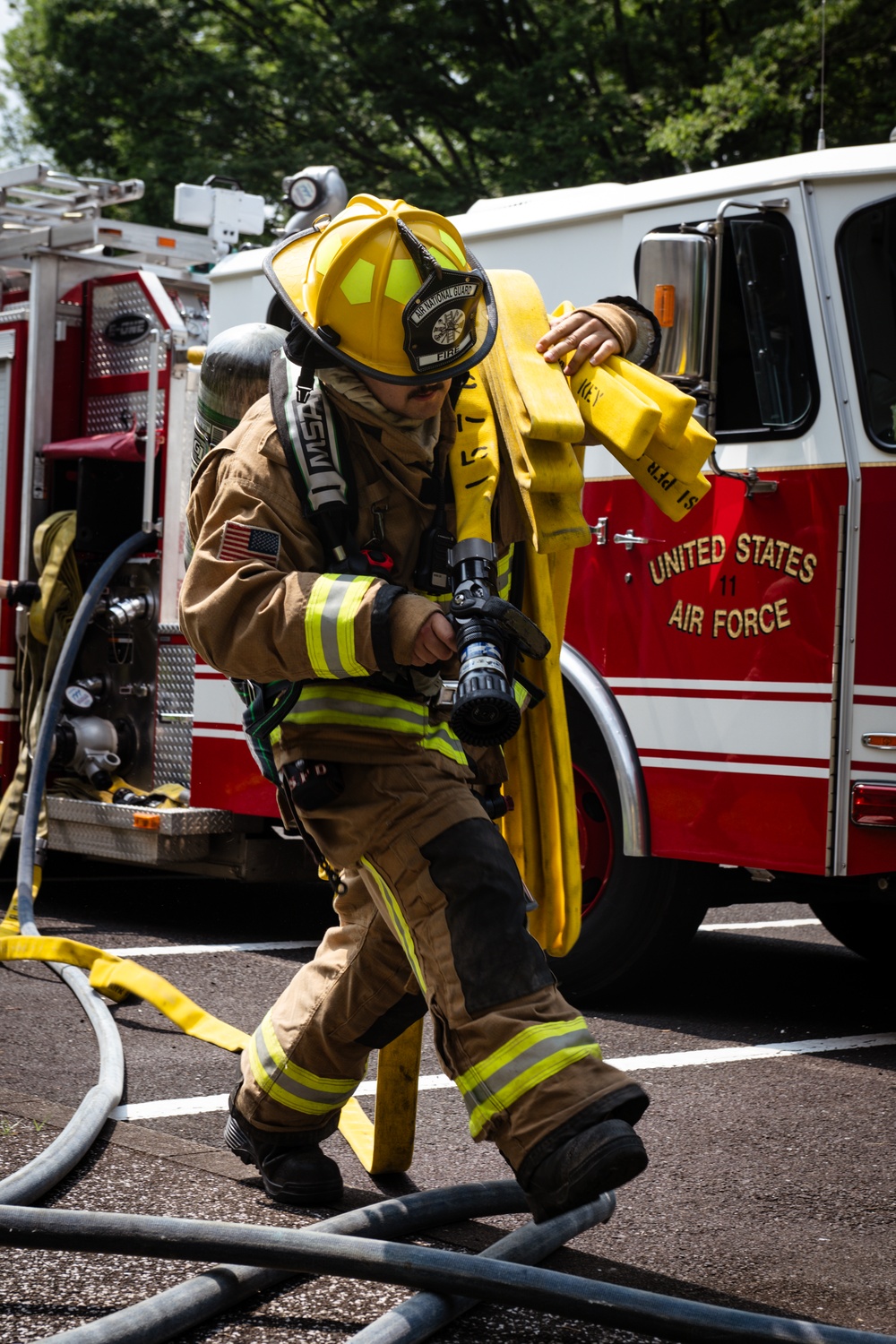 169th CES firefighters complete structure fire training at Yokota AFB, Japan