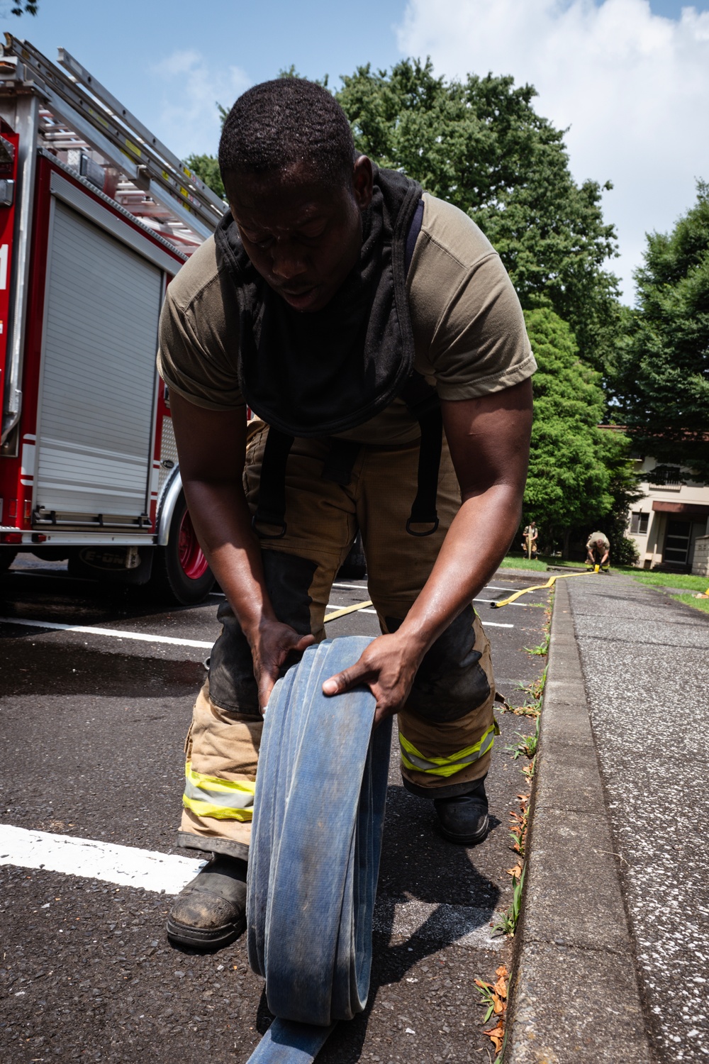 169th CES firefighters complete structure fire training at Yokota AFB, Japan