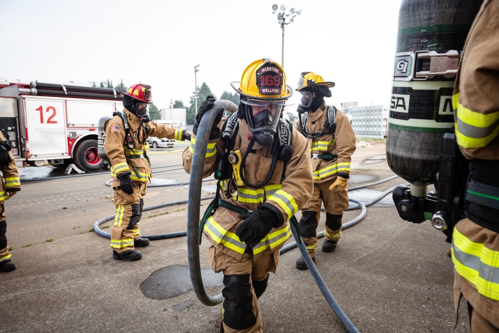 169th CES firefighters complete structure burn training at Yokota Air Base, Japan