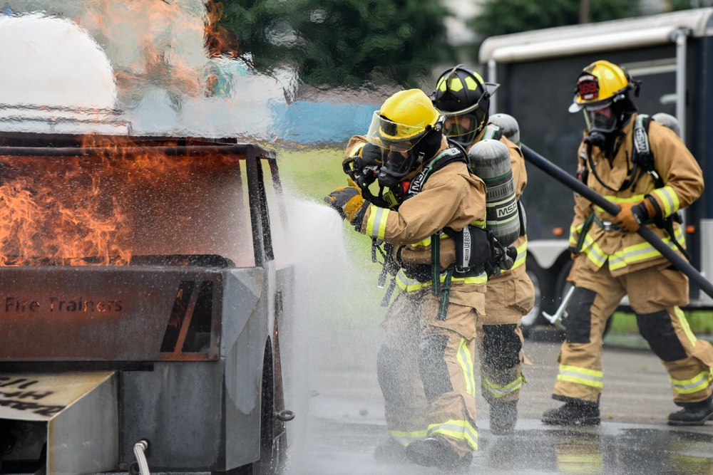 169th CES firefighters conduct vehicle fire training in Japan