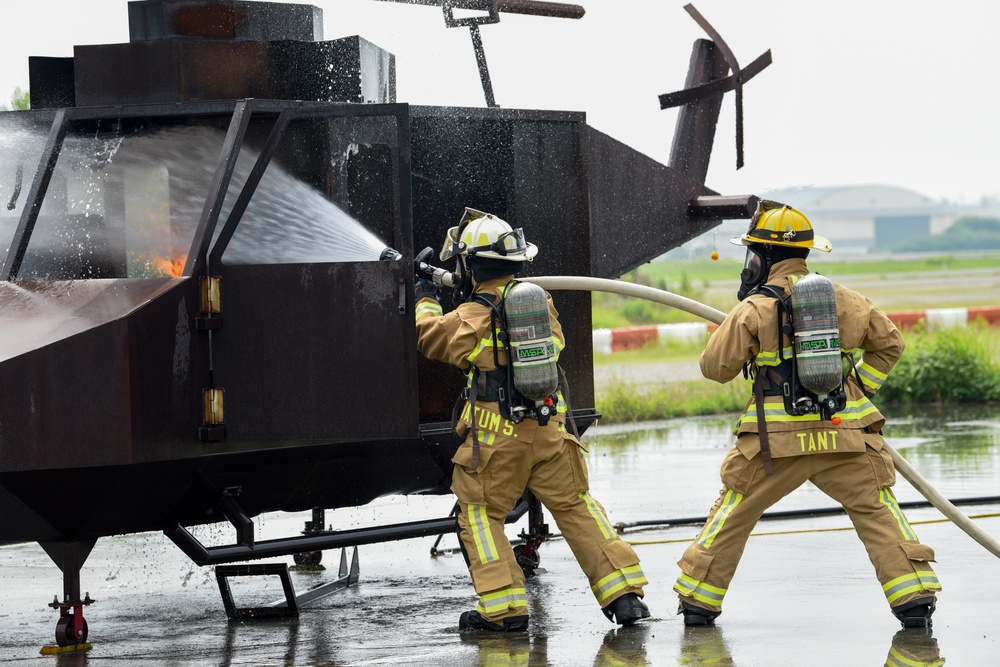169th CES firefighters conduct aircraft rescure firefighting training in Japan